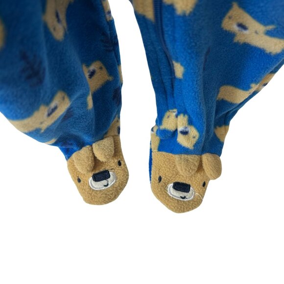 Baby Fleece Footie Pyjama – Blue – Size 3–6 Months - Picture 4 of 4